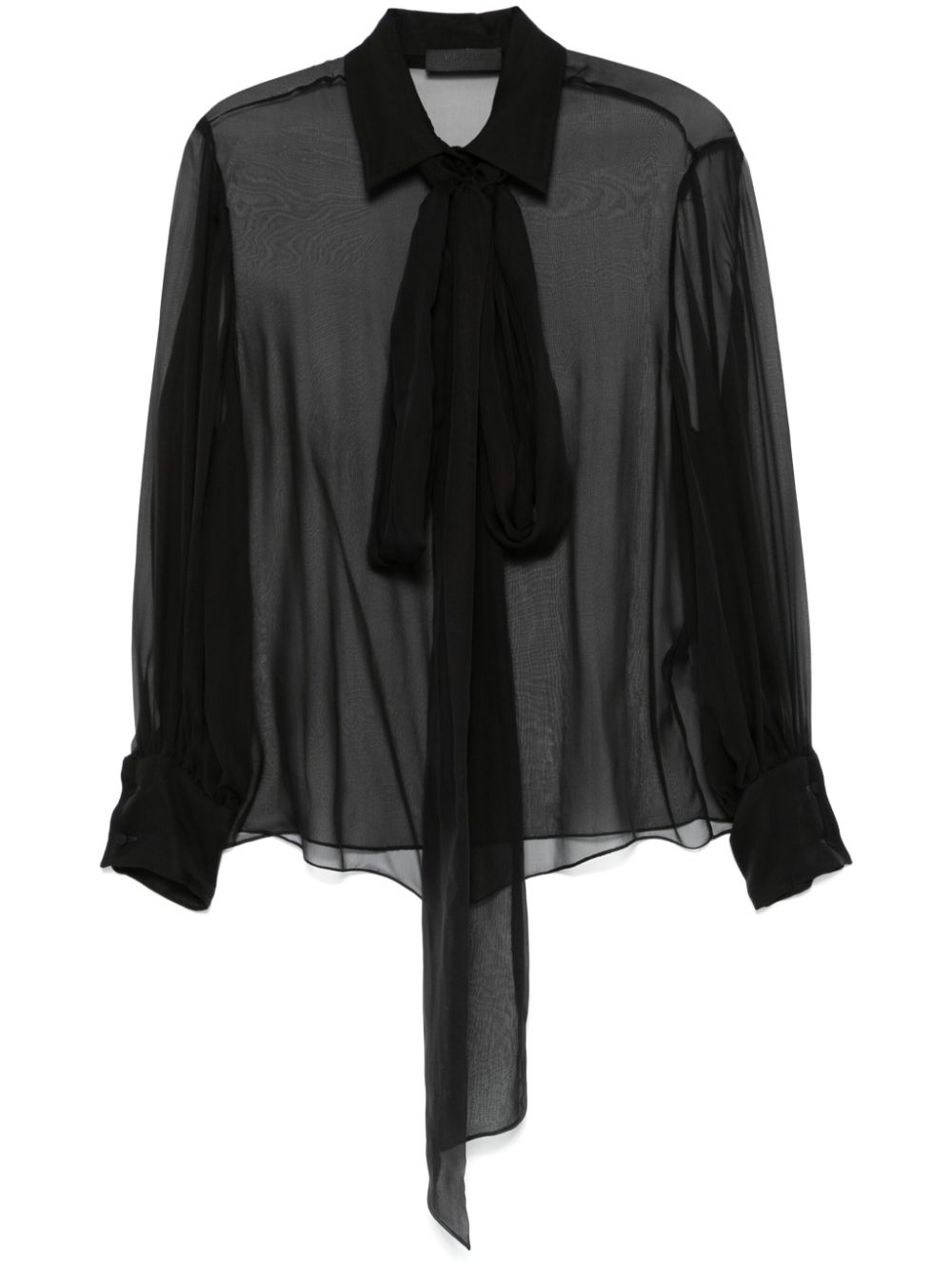 Scarf-detail shirt - Black