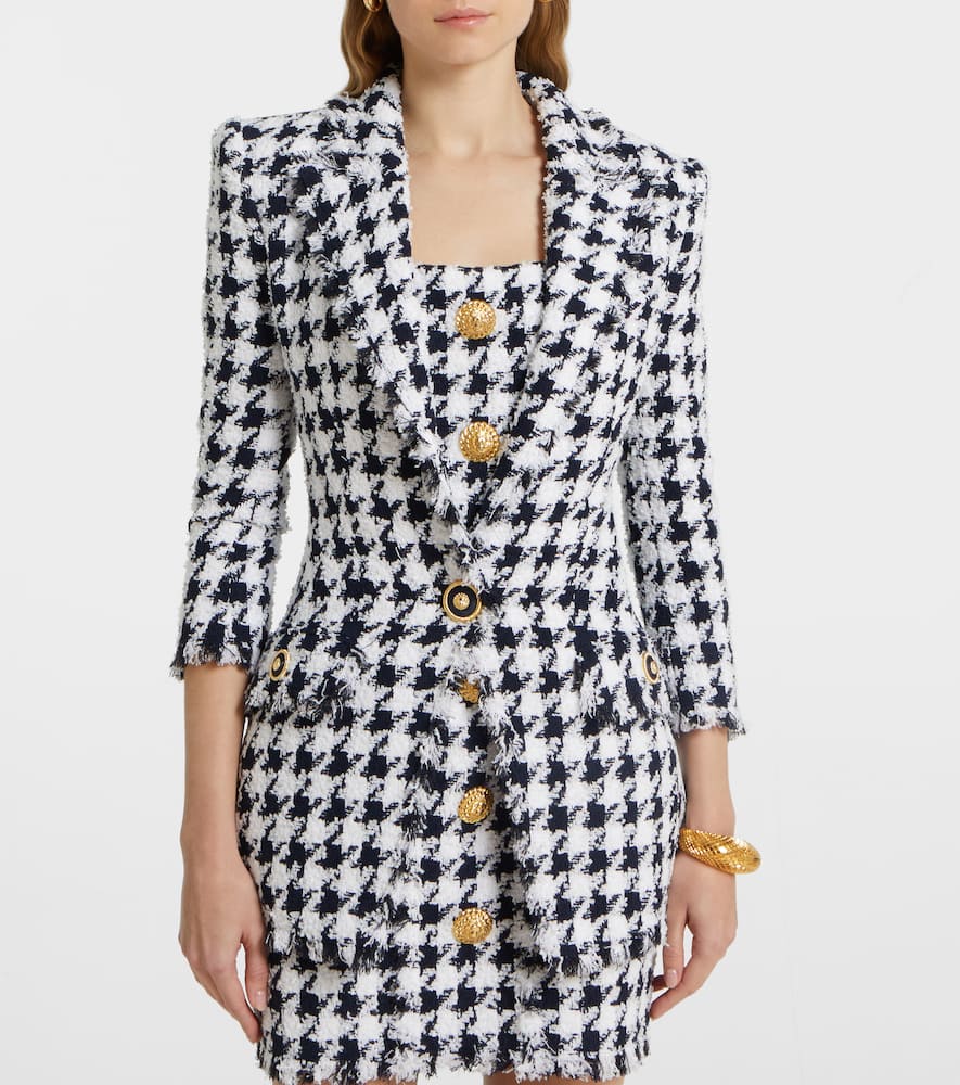 Houndstooth tweed blazer