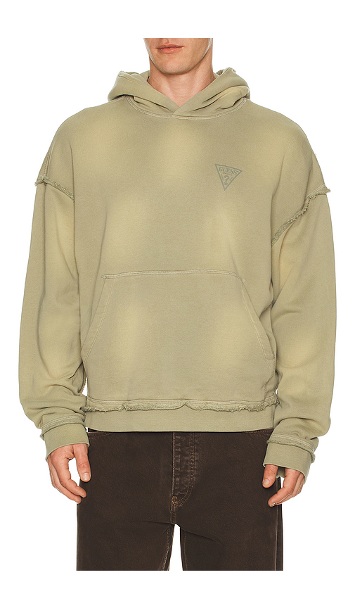 Guess Originals Small Triangle Logo Boxy Hoodie in Sage. - S also in XS
