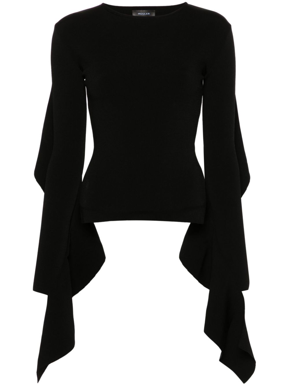 Asymmetric-design knitted top - Black