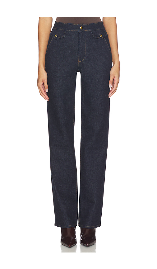 PAIGE Stevie Jeans With Trouser Flap Pockets in Blue. 24. Also , 25, 26, 27, 28, 29, 30, 31, 32