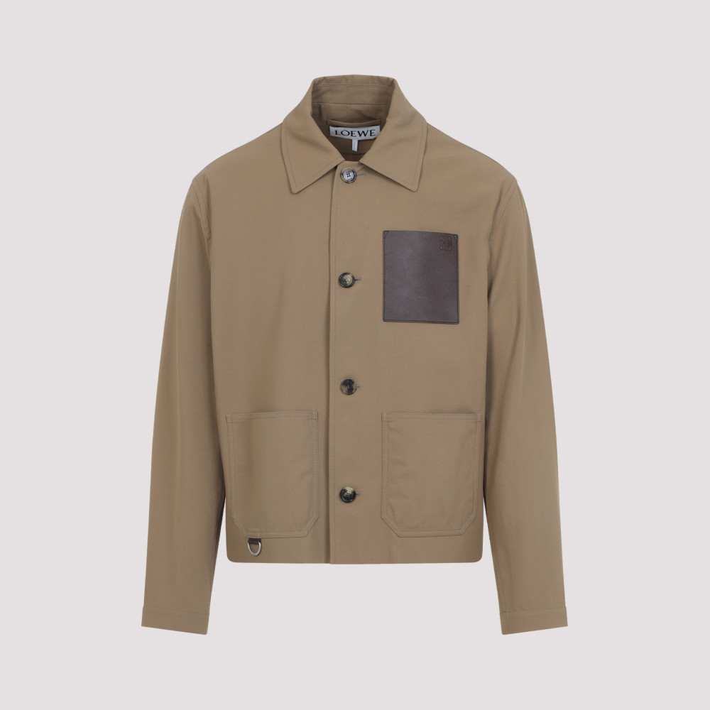 Beige Long Sleeves Logo Jacket