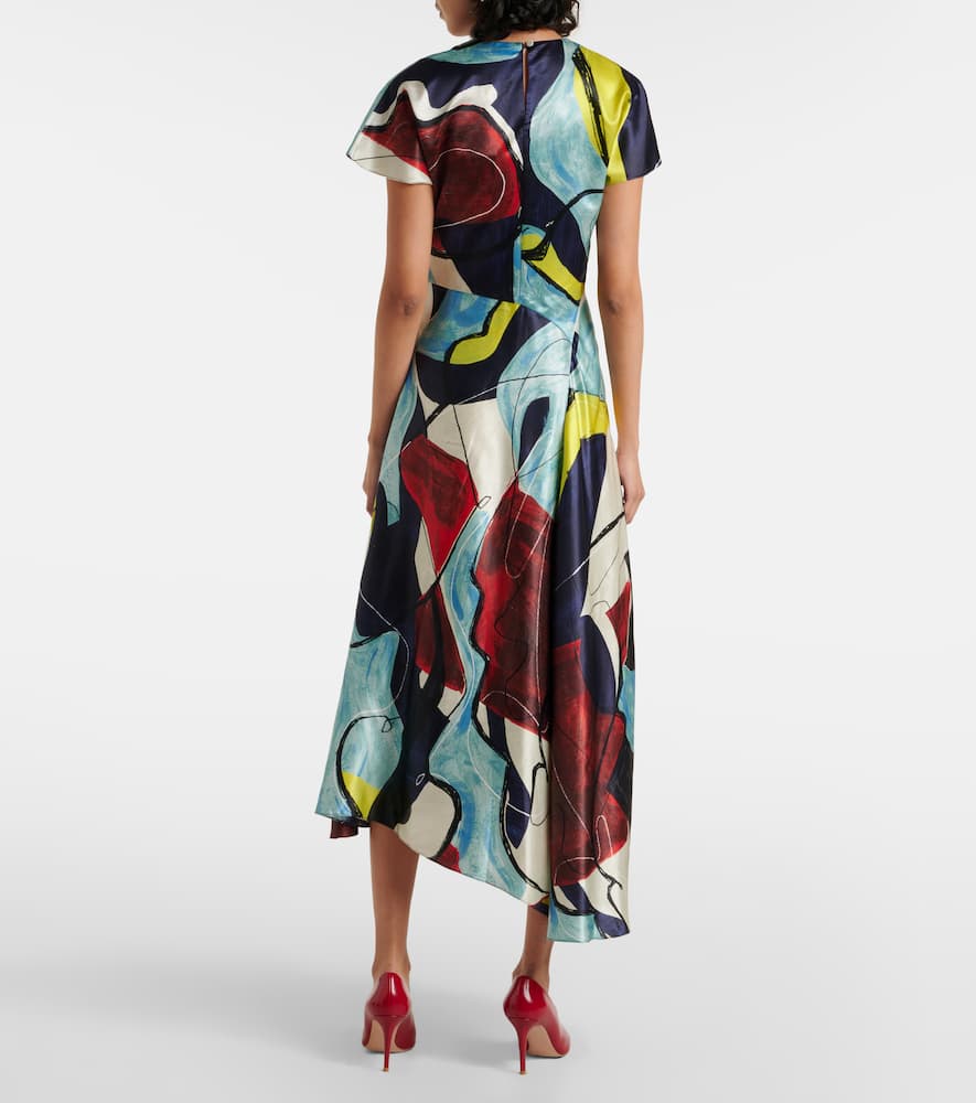 Adriana printed satin midi dress