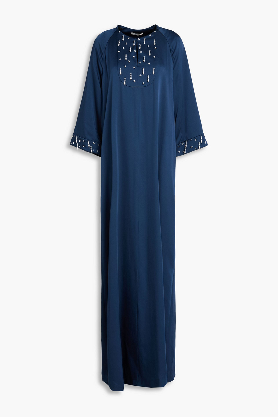 Arles embellished satin maxi dress - Blue - UK 14