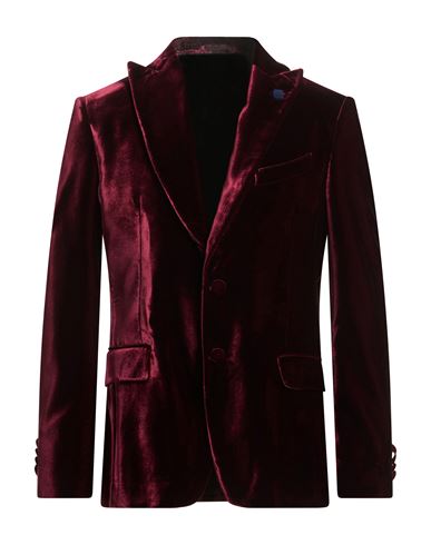 Man Blazer Burgundy Size 42 Cotton, Viscose
