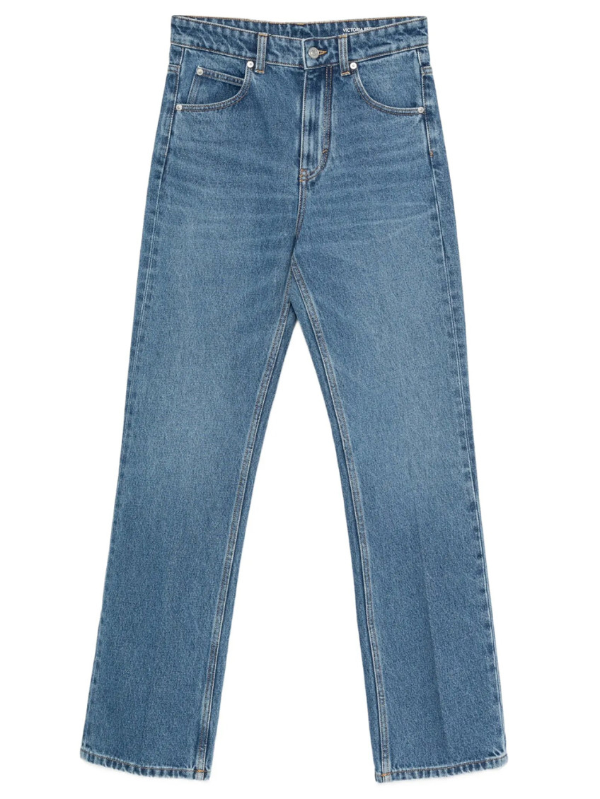 Blue Straight High Rise Jeans