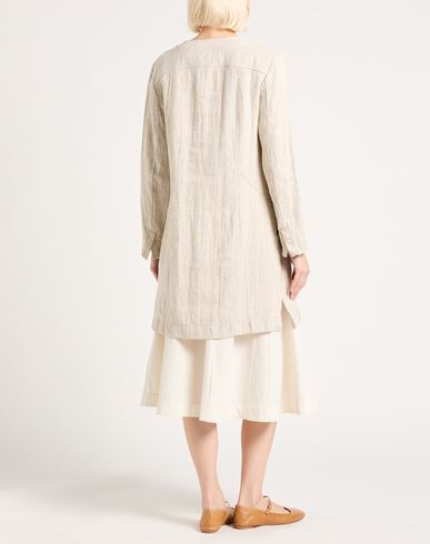 Woman Overcoat & Trench Coat Beige Size M Linen, Rayon, Polyurethane