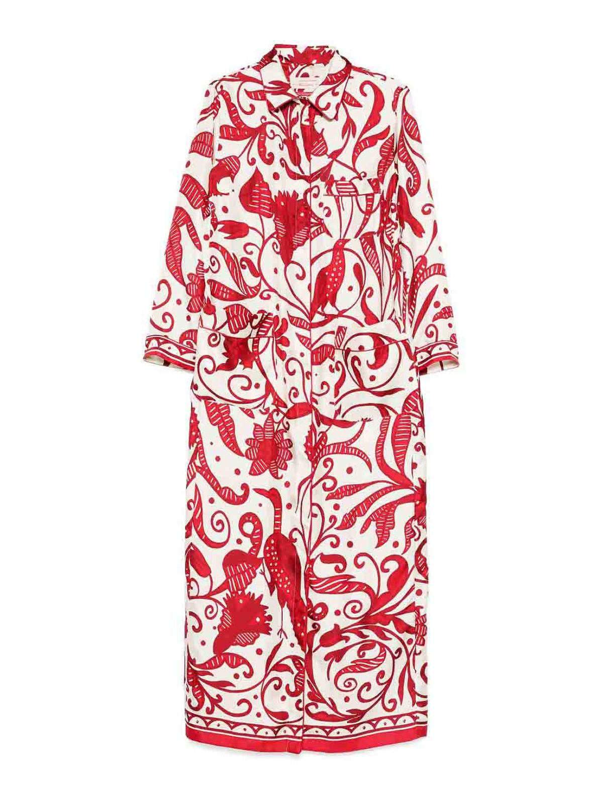 F. R.S For Restless Sleepers Printed Silk Long Shirtdress