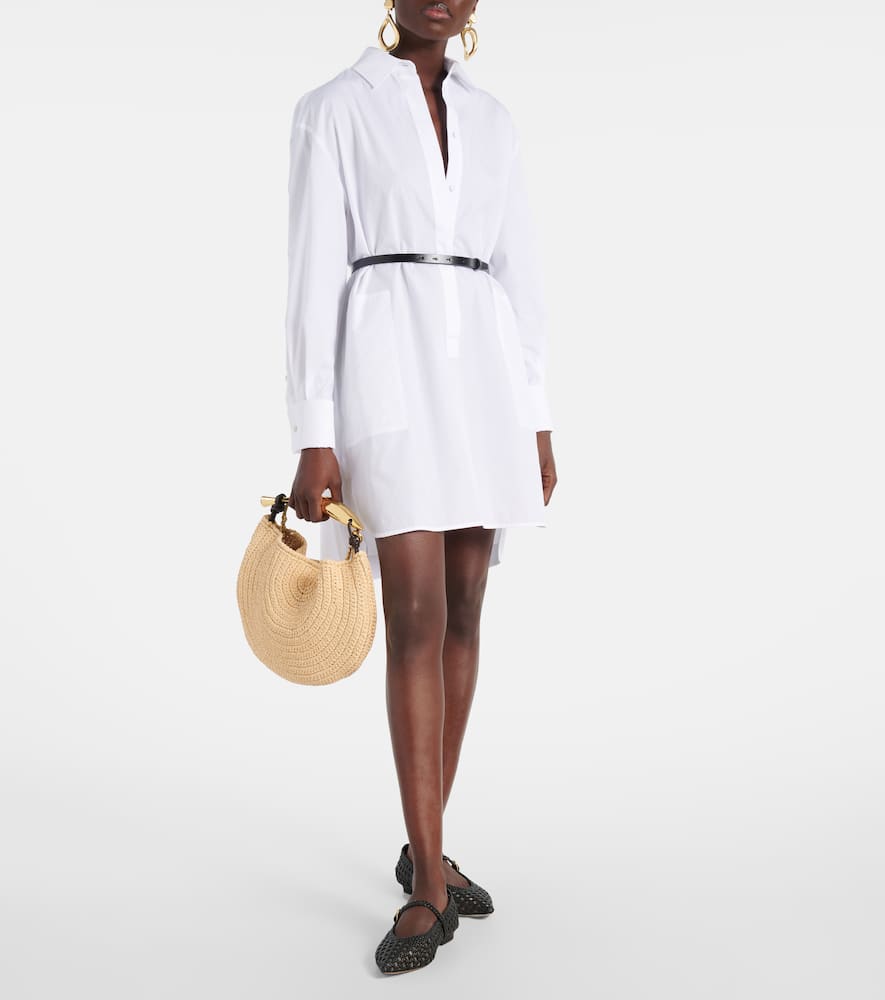Belted cotton poplin shirt dress