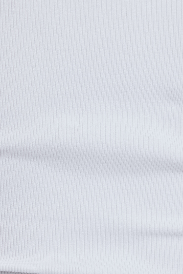 SnatchRib Deep V-Neck T-Shirt - White - Women Clothing