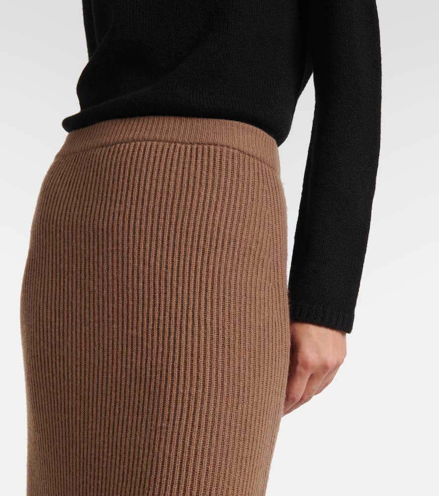 Just ribbed-knit wool and cashmere midi skirt