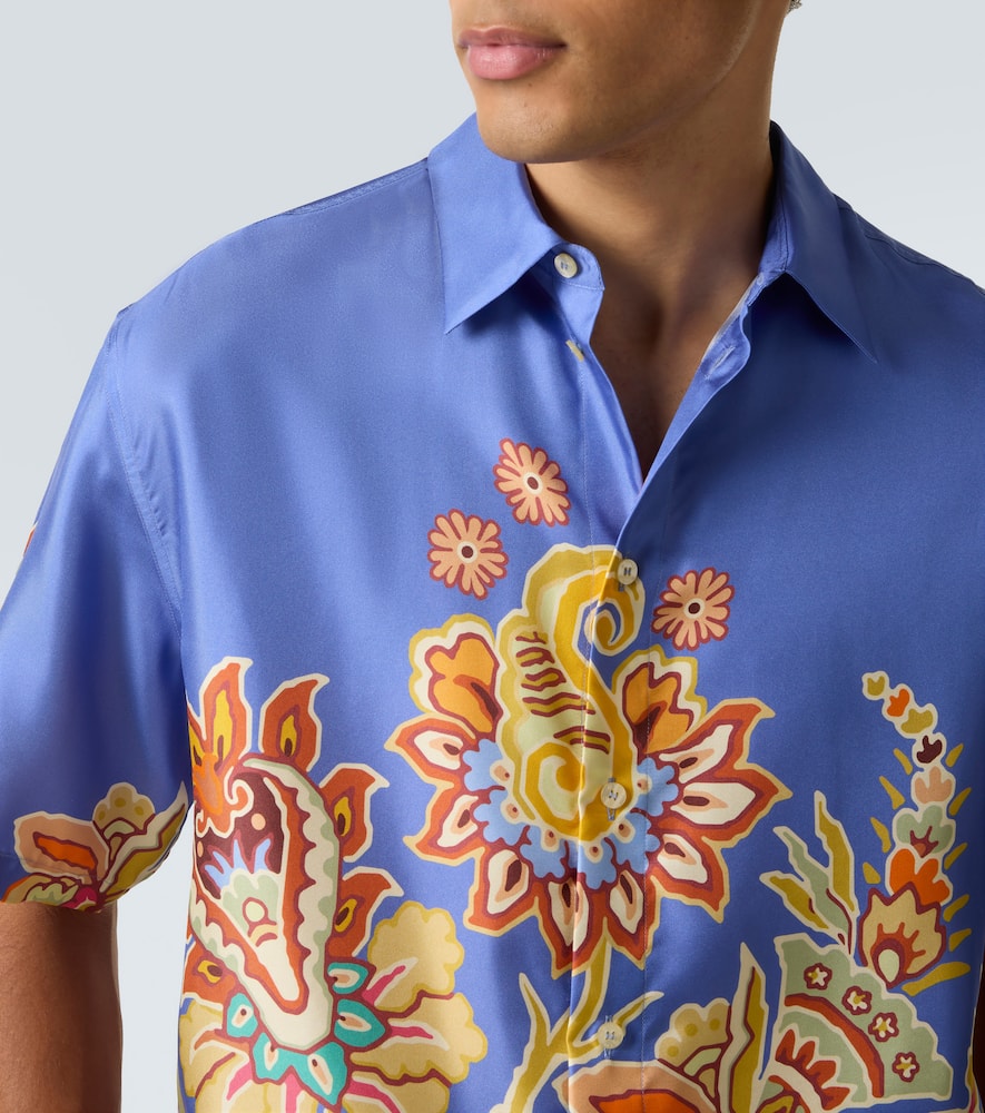 Floral silk bowling shirt