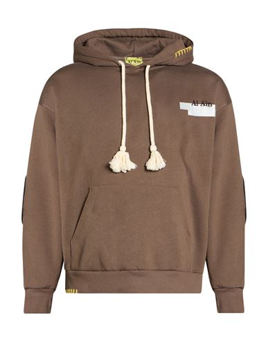 Man Sweatshirt Taupe Size XS Cotton