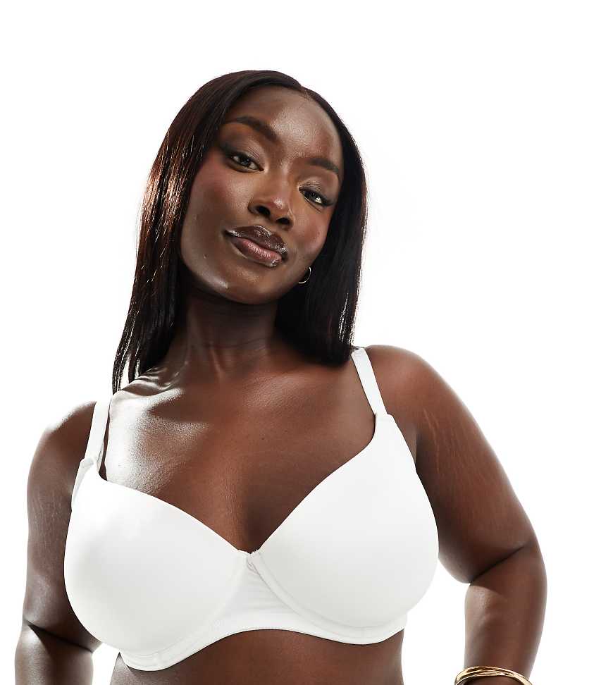 ASOS DESIGN Curve molded t-shirt bra in white