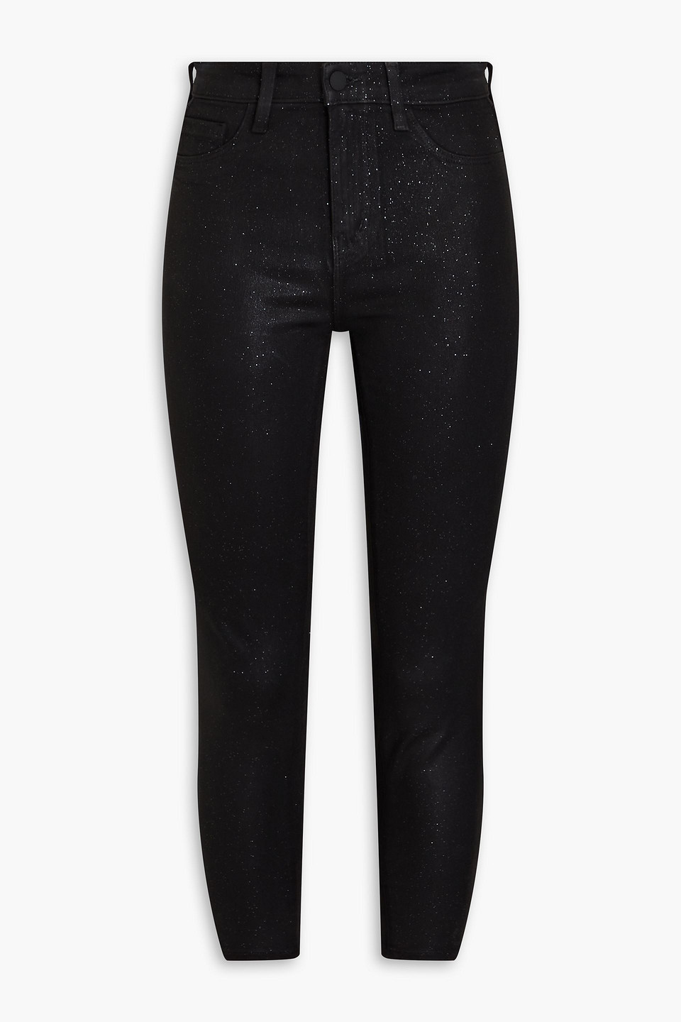 Margot cropped glittered high-rise skinny jeans