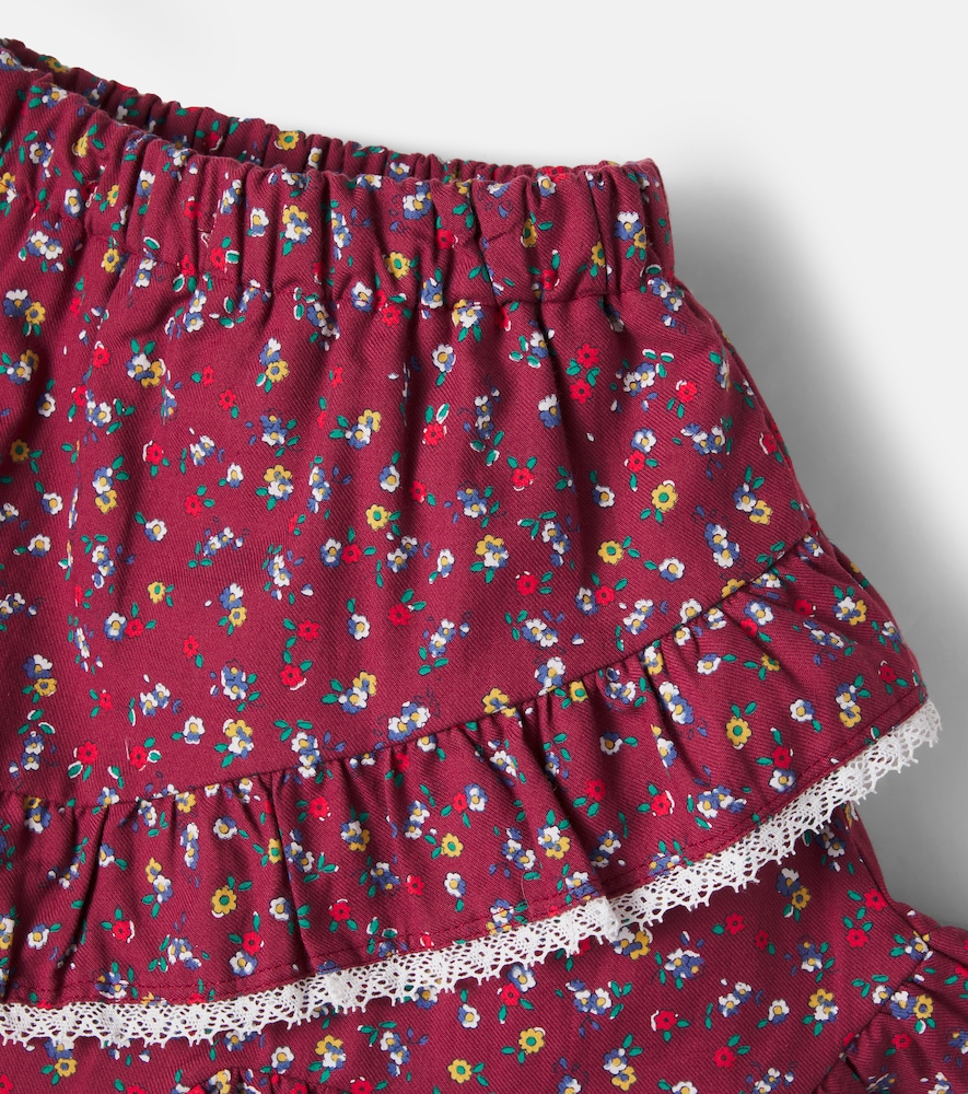 Bloom floral ruffled cotton skirt