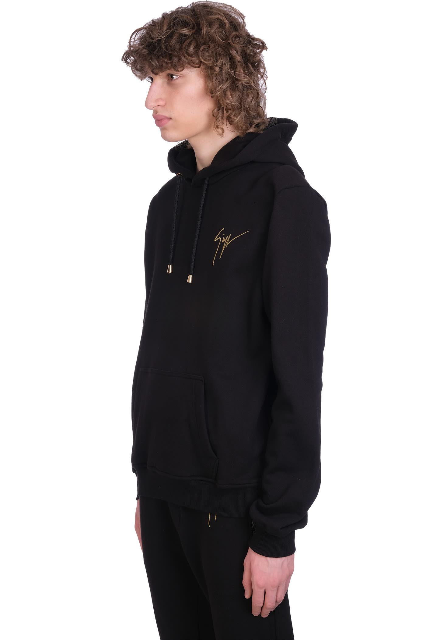 Logo-print drawstring hoodie