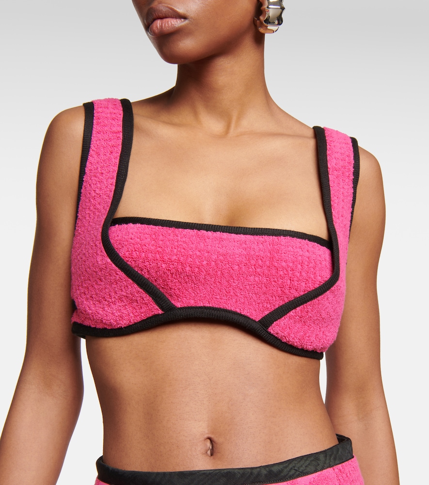 Jacquard cotton bra top