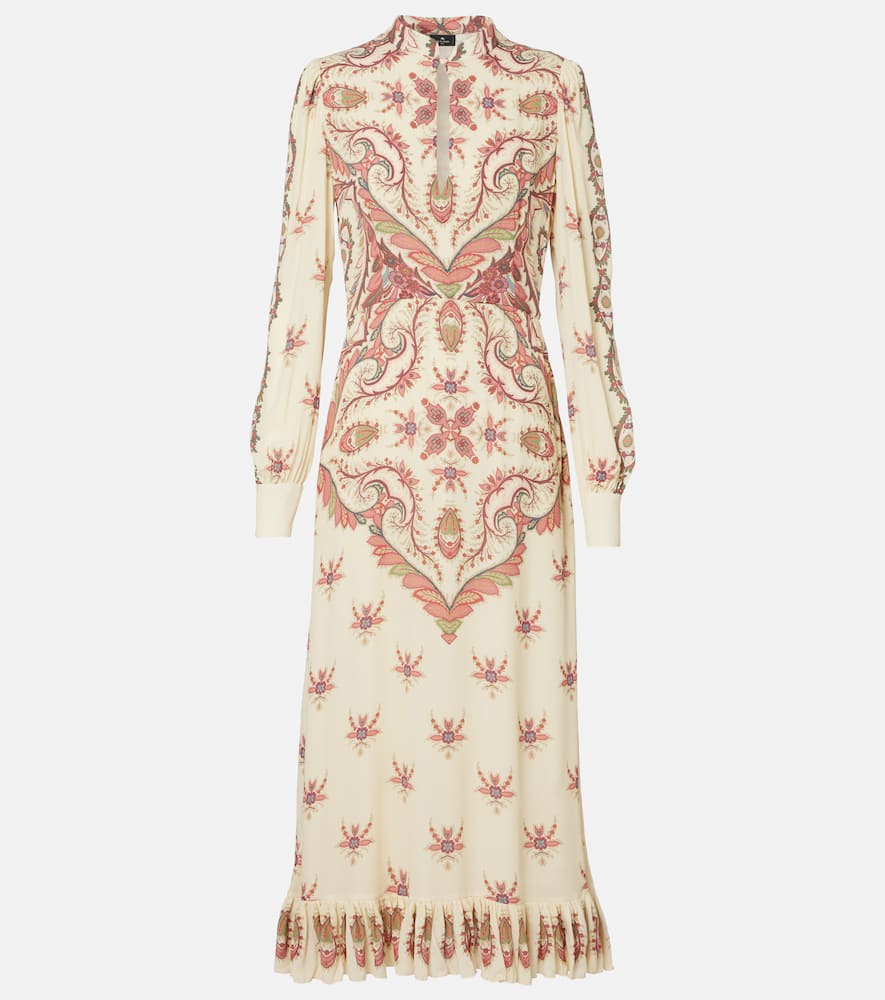 Cutout printed midi dress