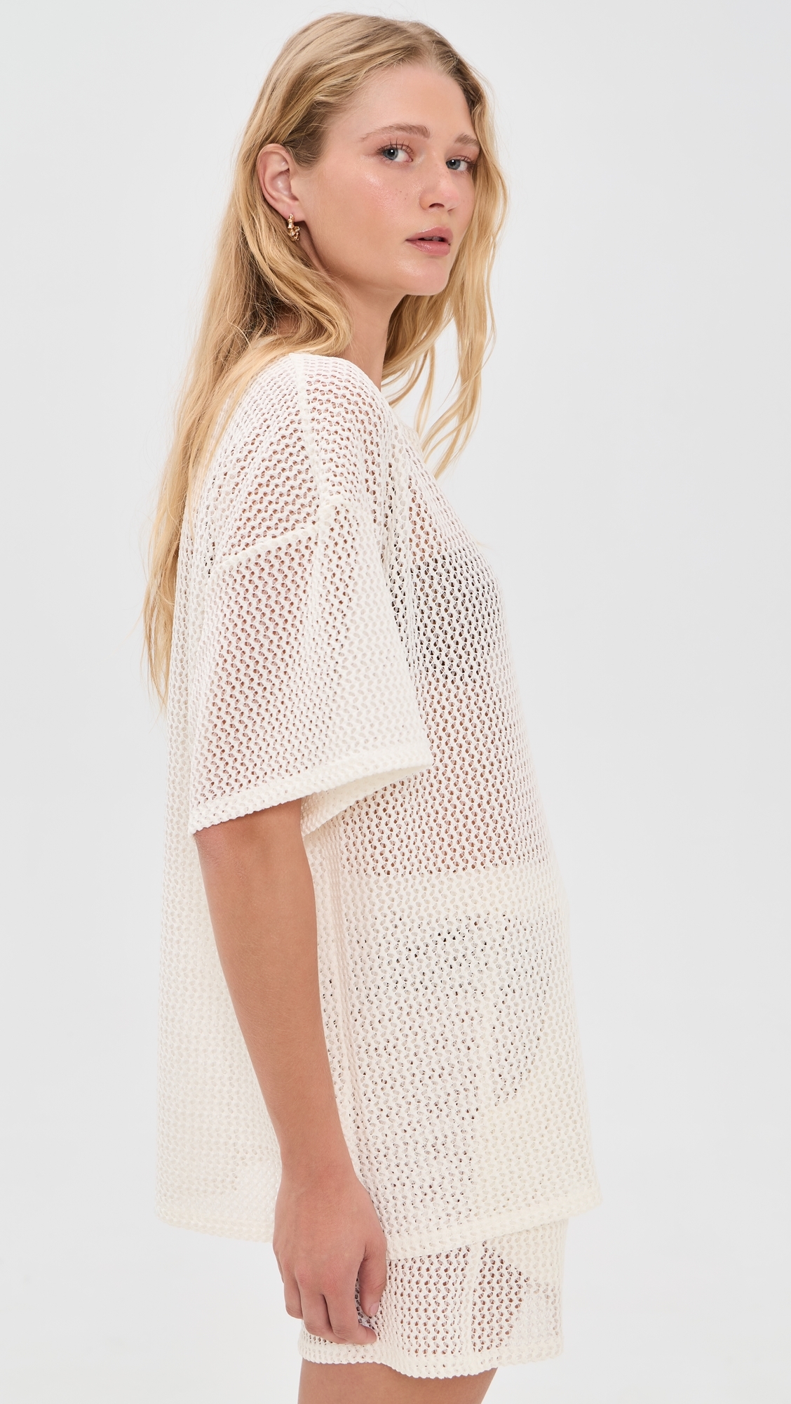 Fishnet Big Shirt Ivory