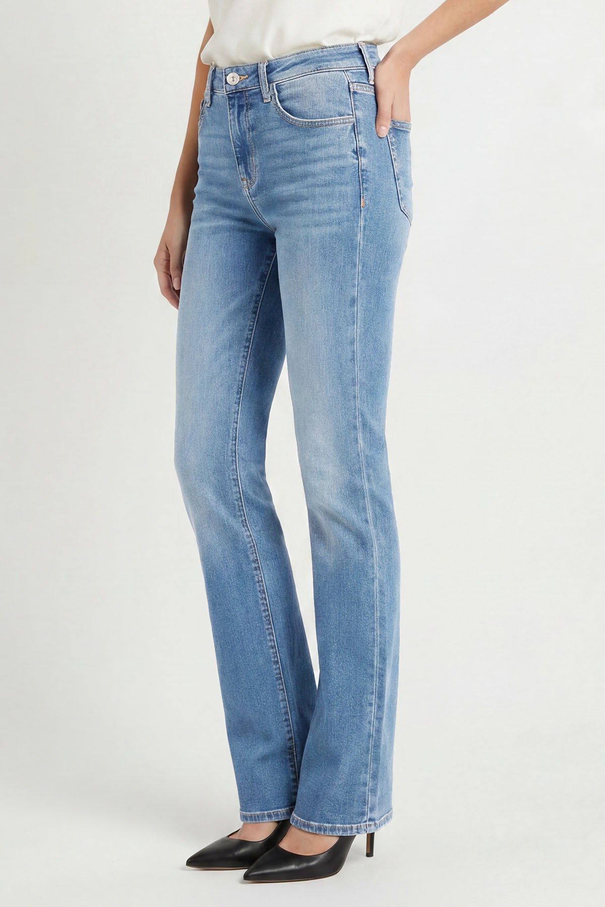 Secret Label Womens High Rise Bootcut Jeans - Light Blue Cotton - 10 Regular