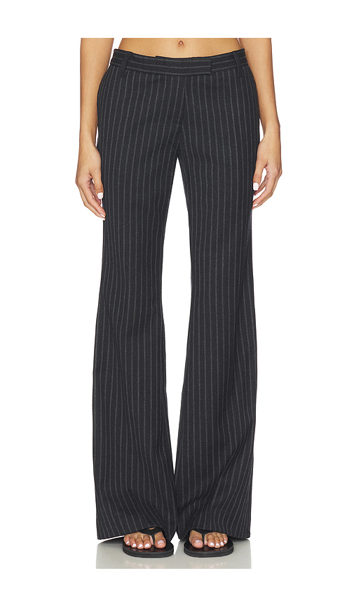 Courtney Zheng Chalkstripe Wool Pants in Navy & Grey. 6/XS also