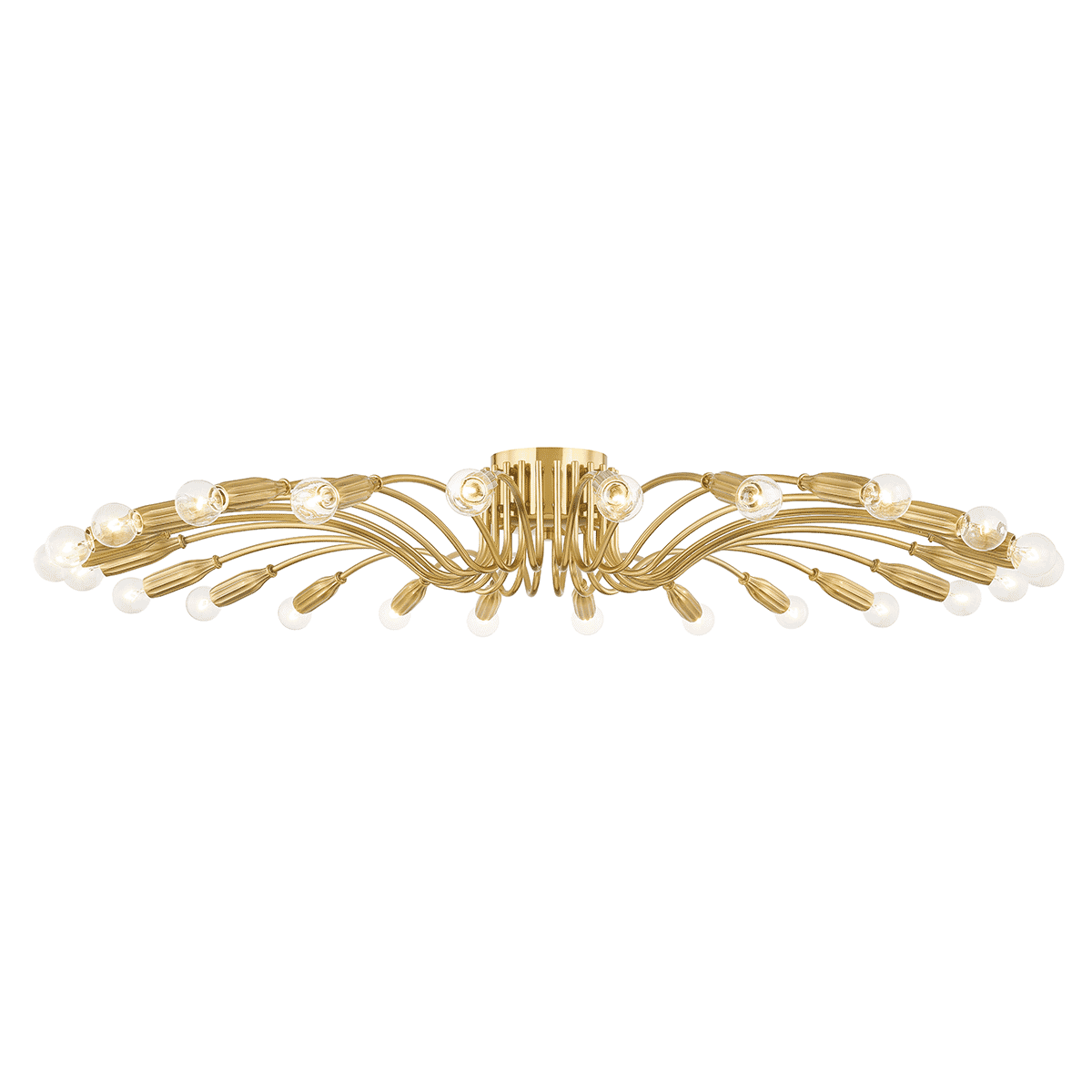Aged Brass 24 Light Semi Flush Mount from the Barney Collection