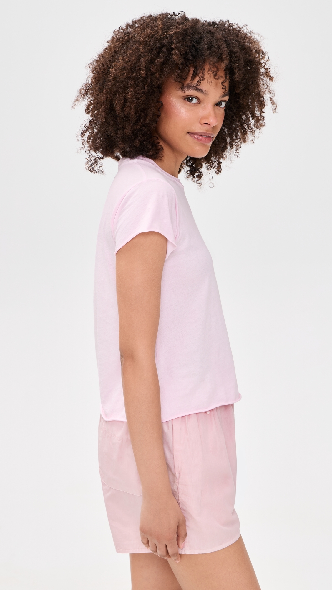 Rose Raw Hem Tee