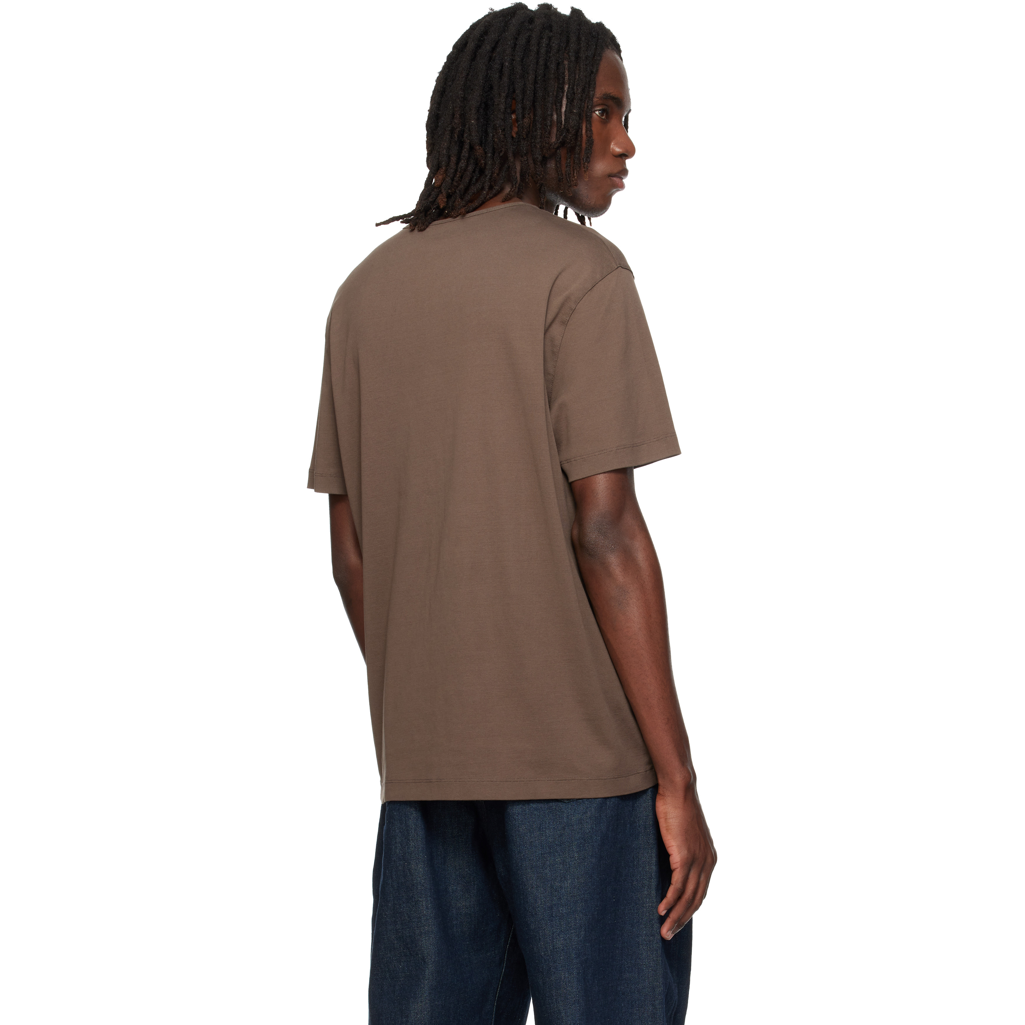 Brown Scoop-Neck T-shirt