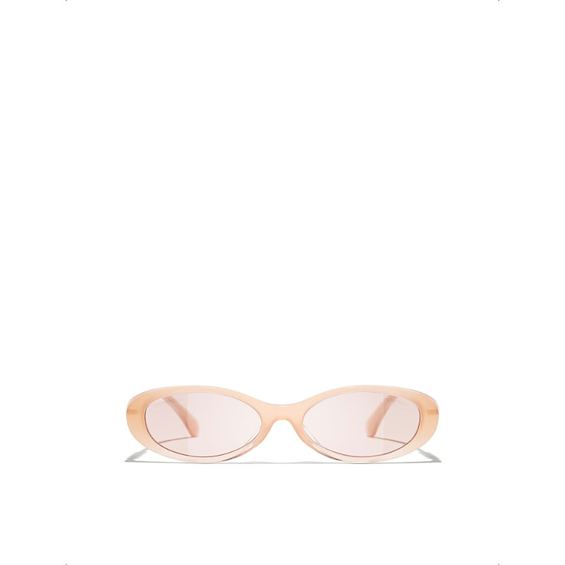 Womens Ch5565 Oval-Frame Acetate Sunglasses