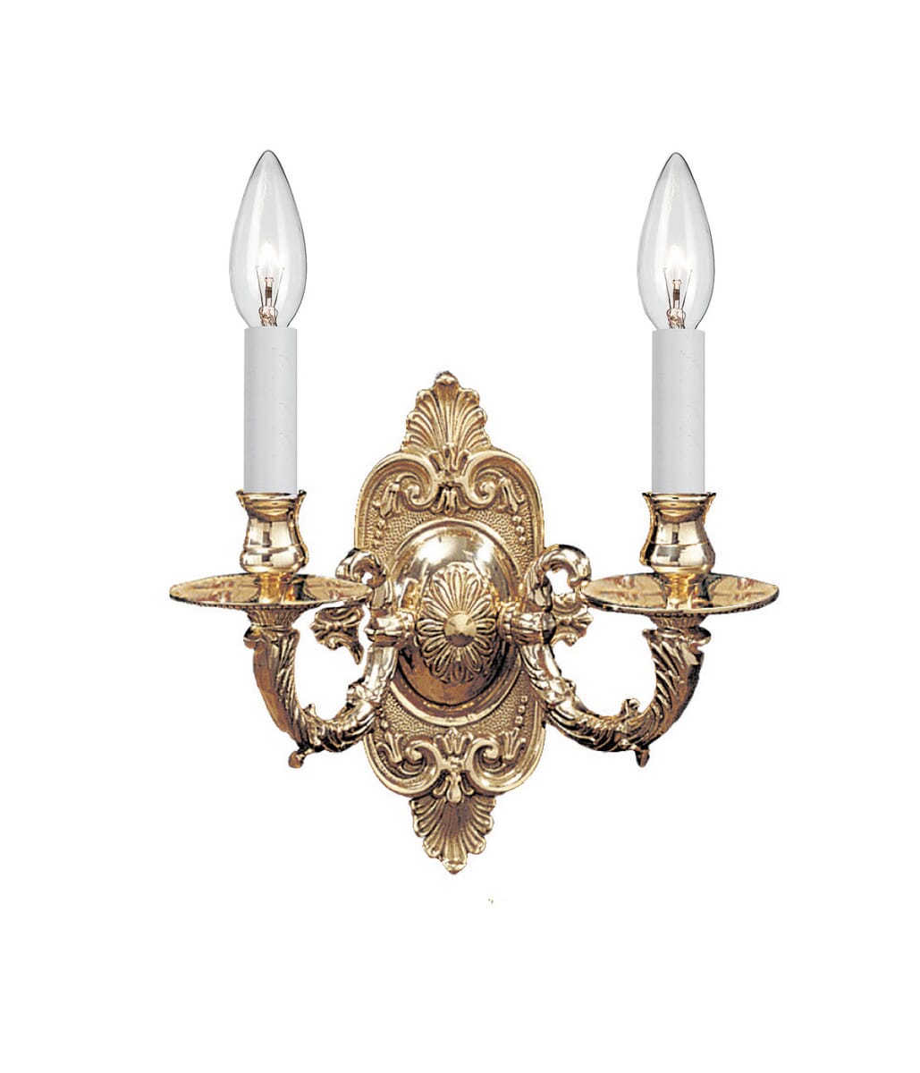 2-Light 10" Wall Sconce in Polished Bra