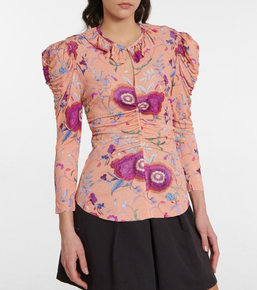 Jen floral velvet top