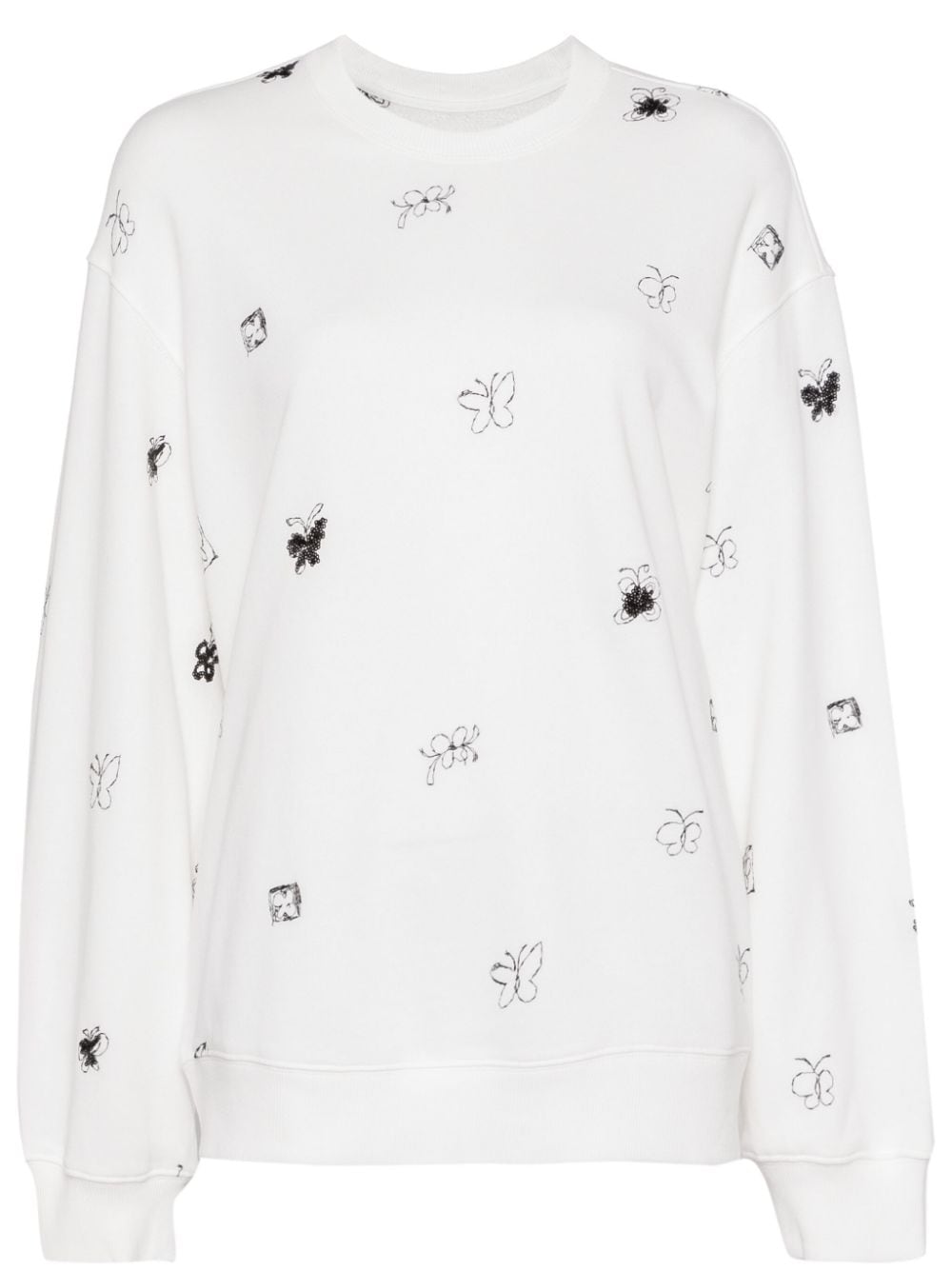 Butterfly embellished sweatshirt - White