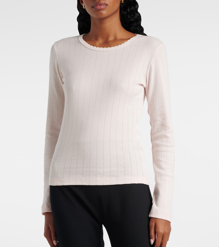 Pointelle cotton T-shirt