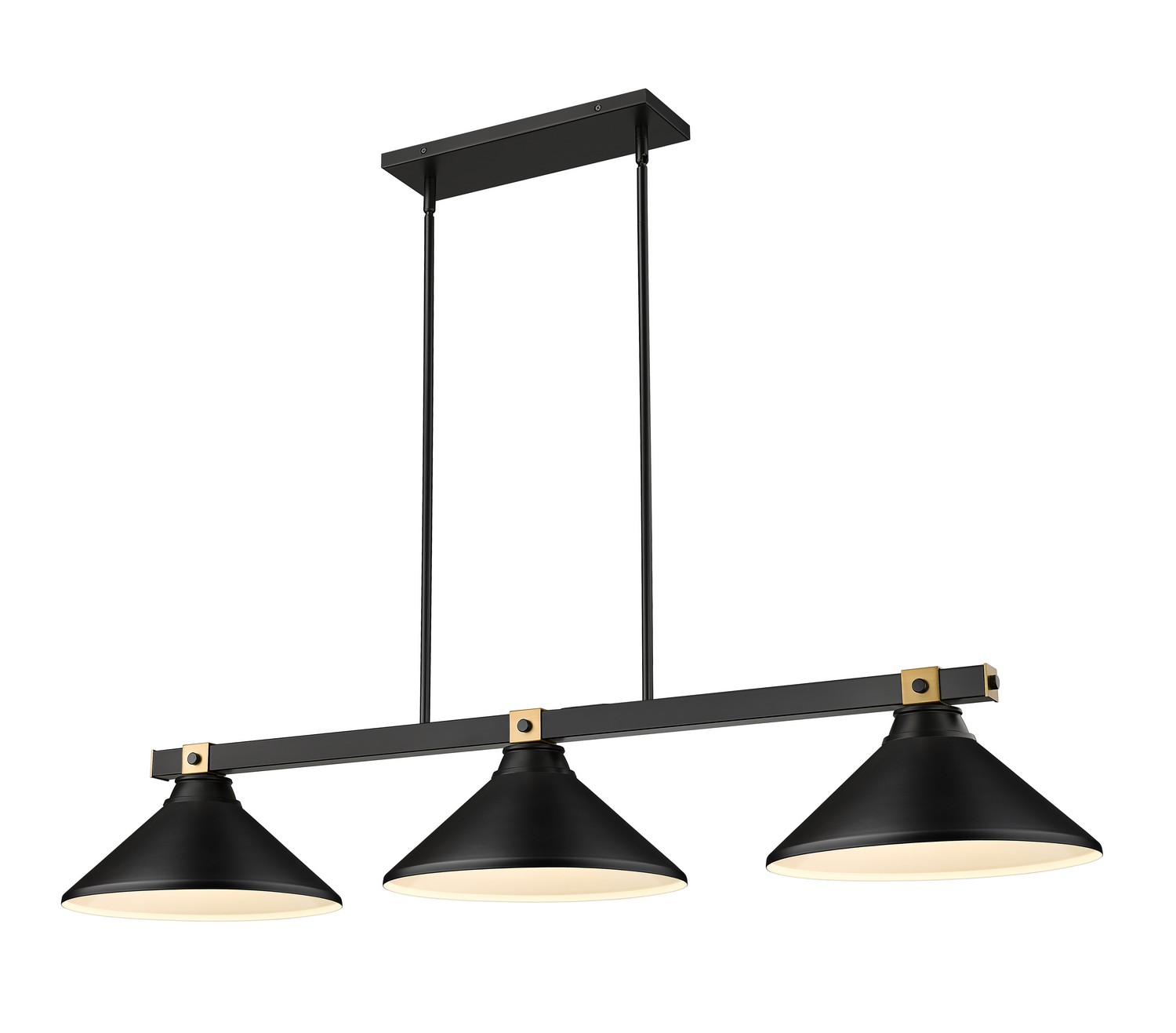 Matte Black Rubbed Brass Billiard from the Bronte Collection