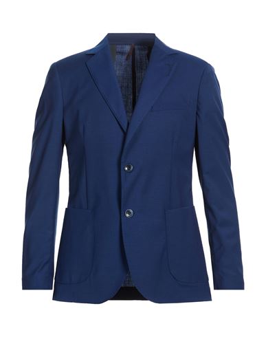 Man Blazer Bright blue Size 36 Polyester, Wool, Elastane