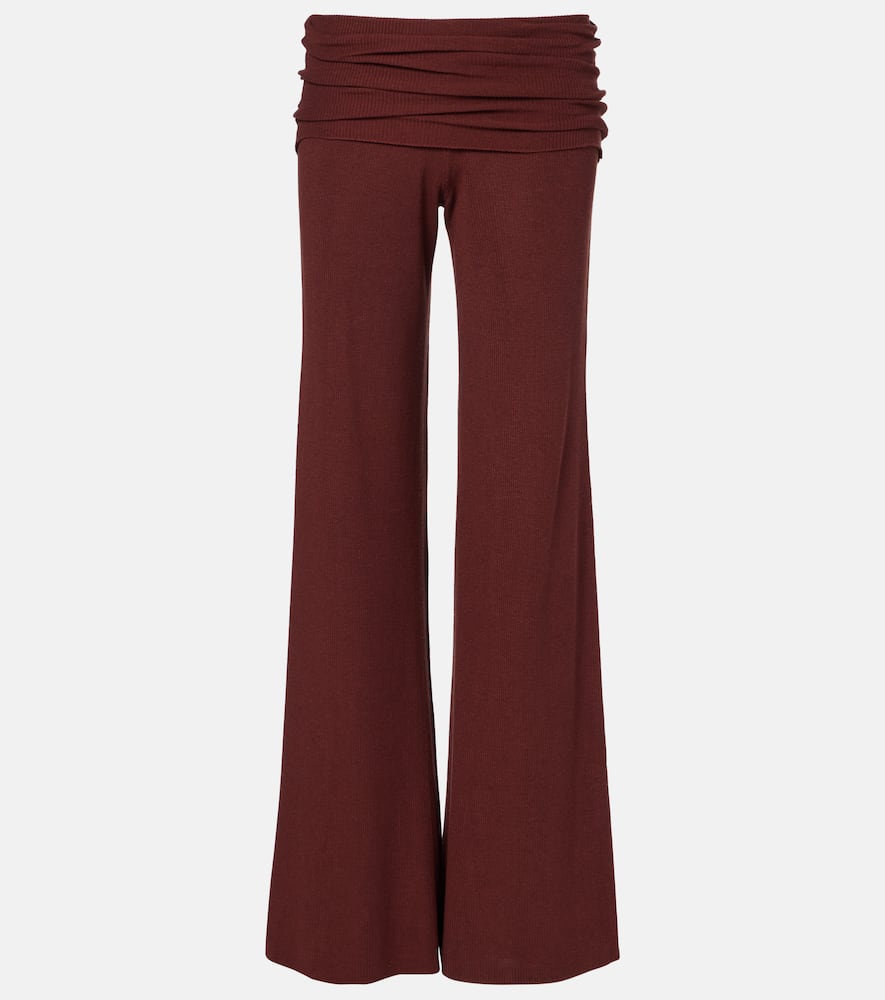 Silk-blend wide-leg pants