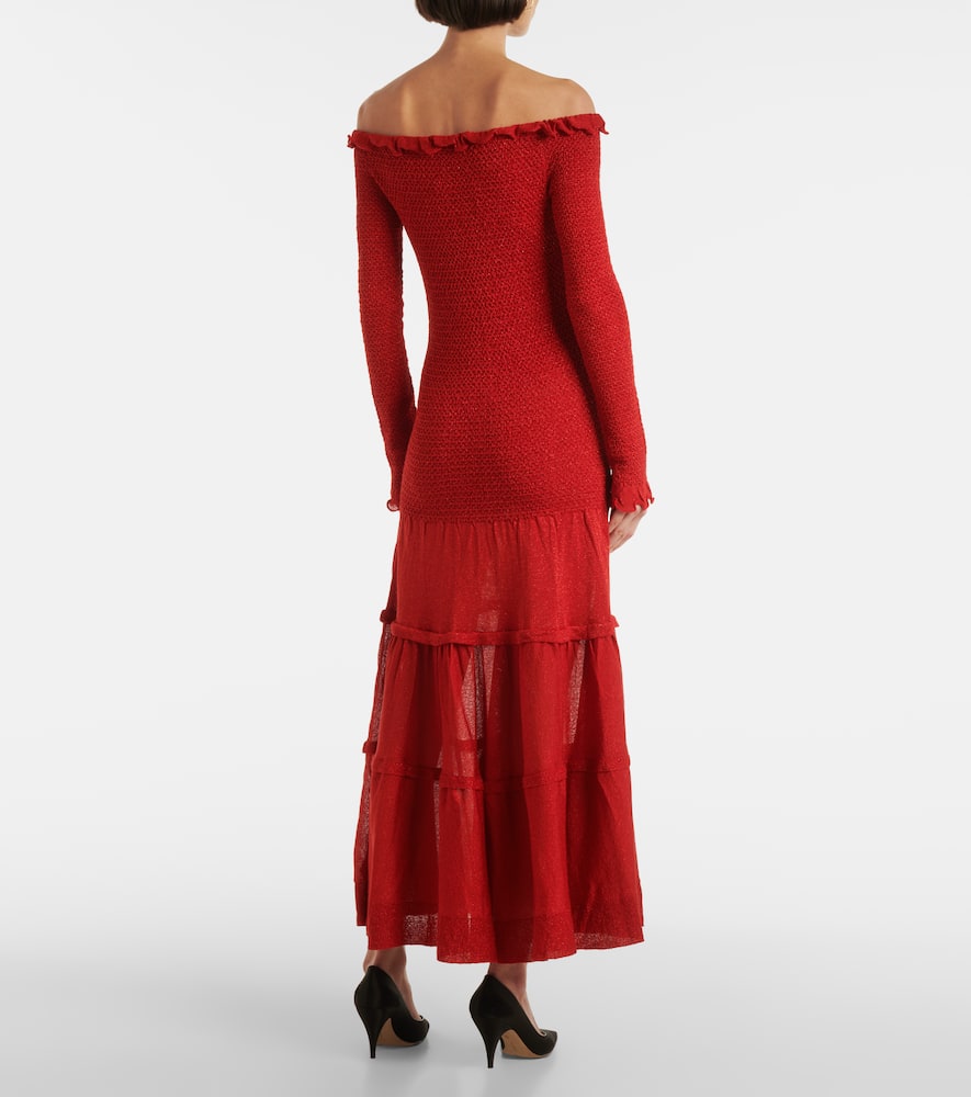 Polly off-shoulder jersey maxi dress