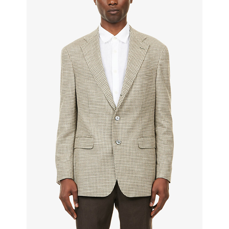 Mens Robert Single-Breasted Silk and Cotton Blazer
