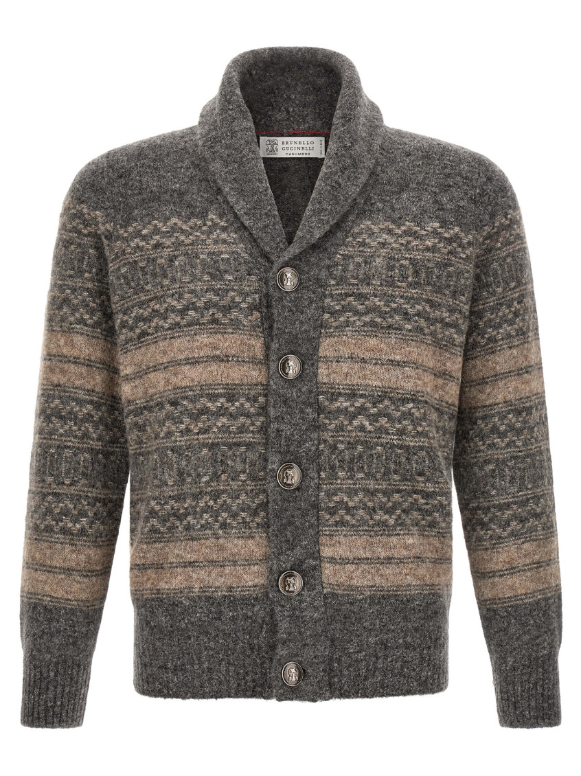 Grey Nordic Jacquard Cardigan