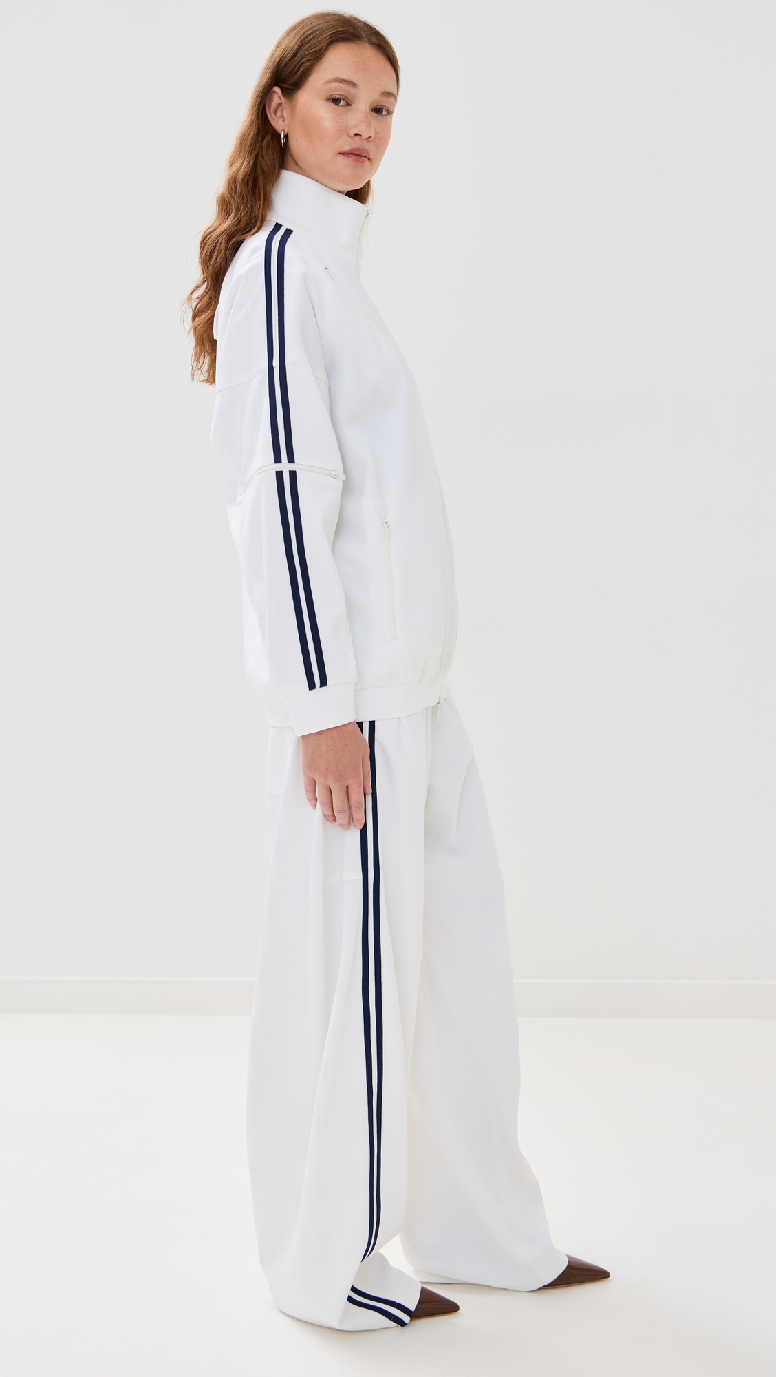 Active Knit Zipper Detailed Track Jacket White
