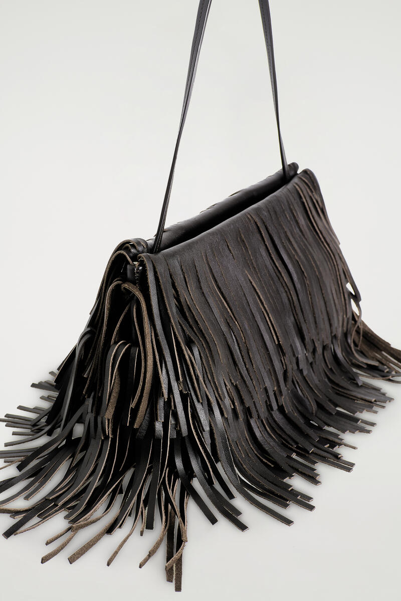 Fringed Clutch - Leather