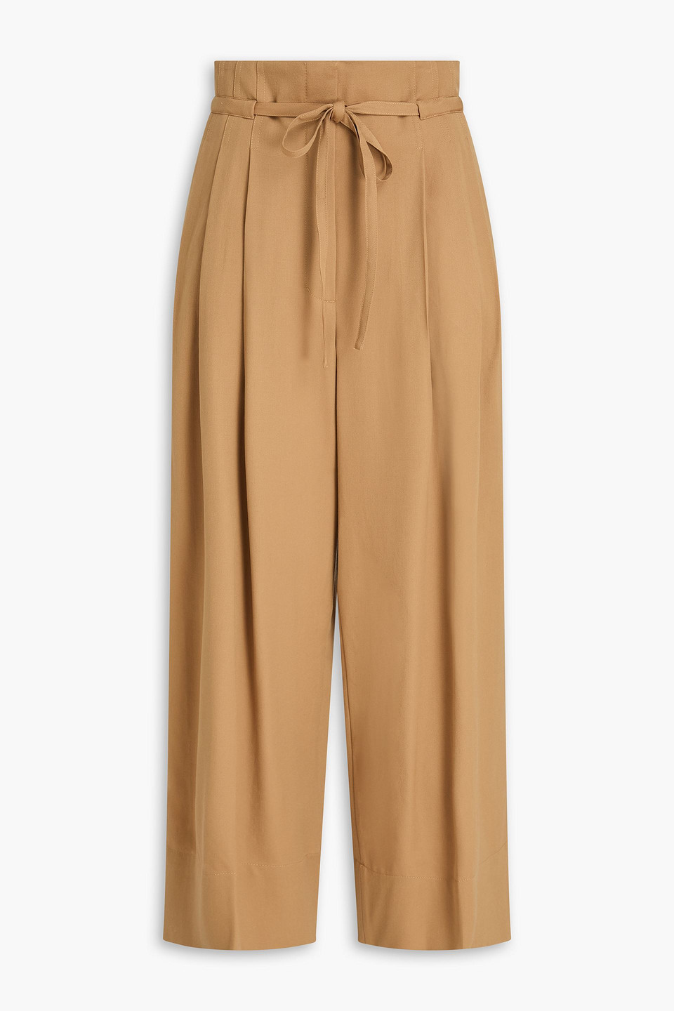 Wool-twill wide-leg pants - Brown - US 0