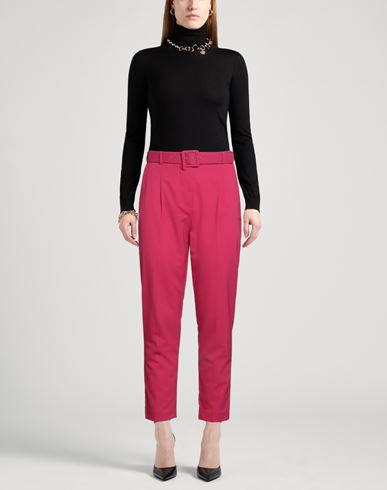 Woman Pants Magenta Size 10 Polyester, Wool, Elastane