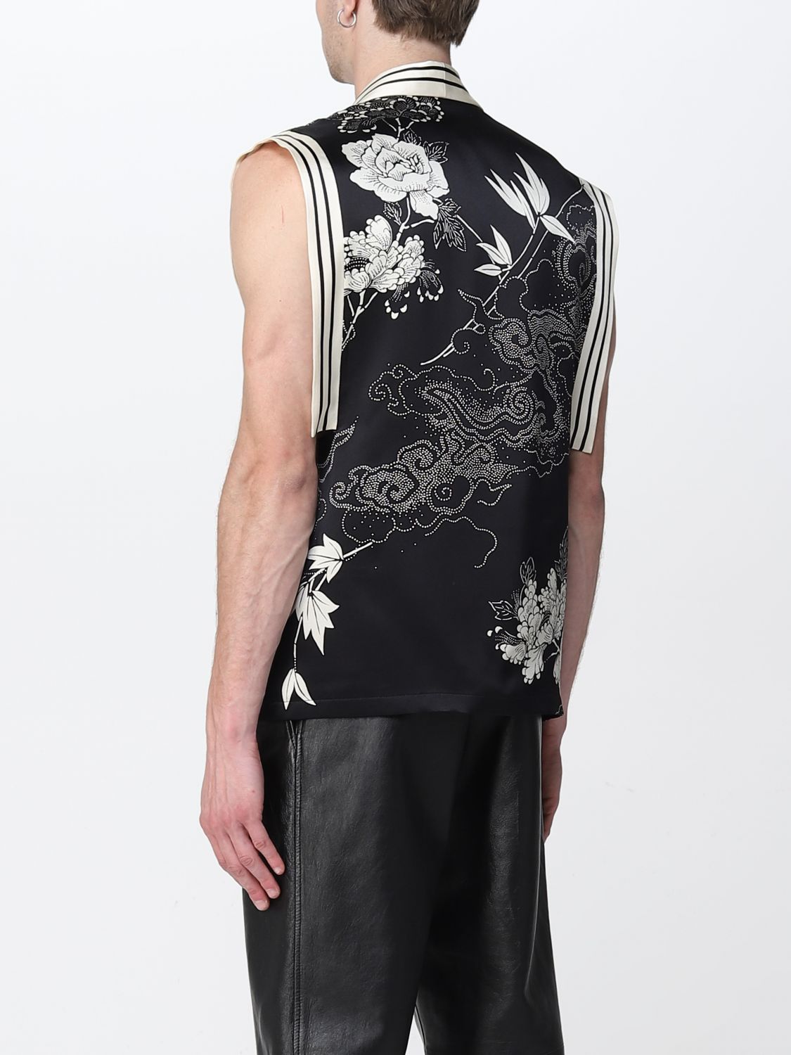 Printed silk vest
