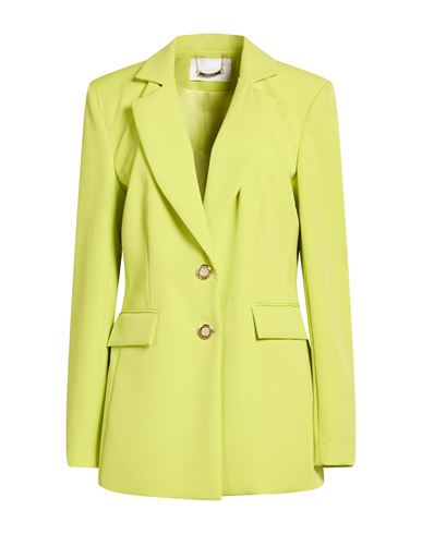 Woman Blazer Lime green Size S Polyester, Elastane