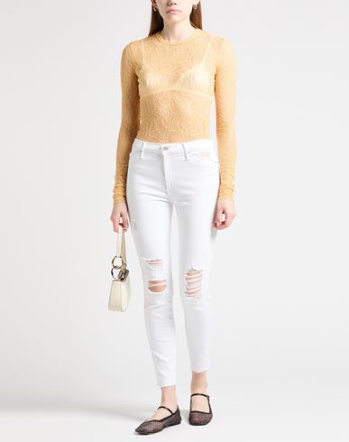 Woman Jeans White Size 31 Cotton, Elastomultiester, Elastane