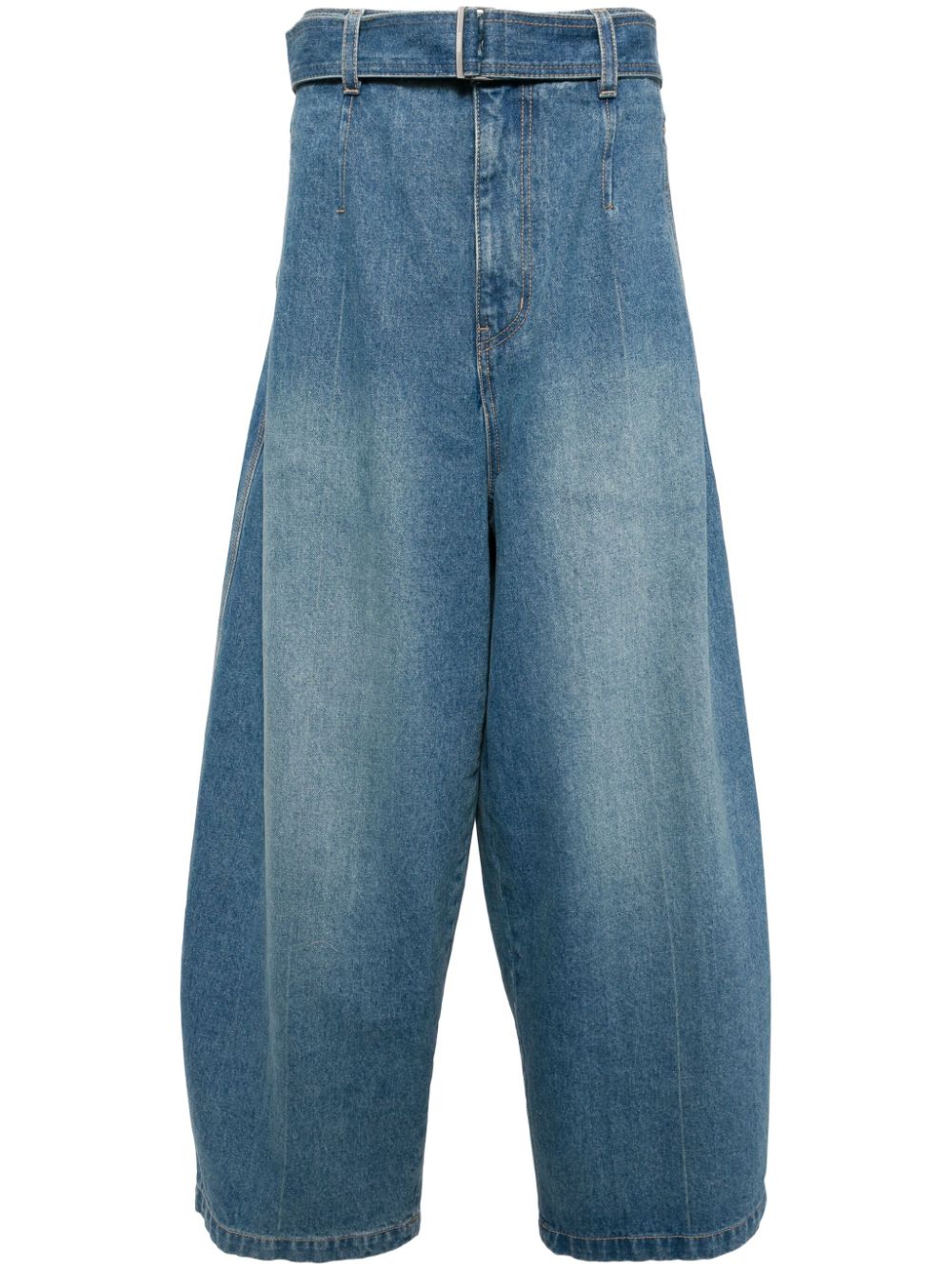 Curved belted jeans - Blue