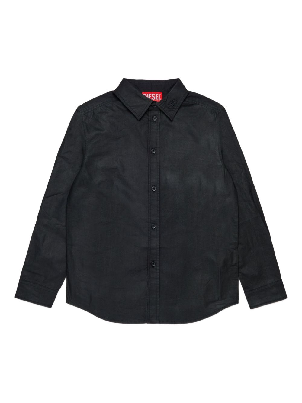 Diesel Kids logo-embroidered shirt - Black