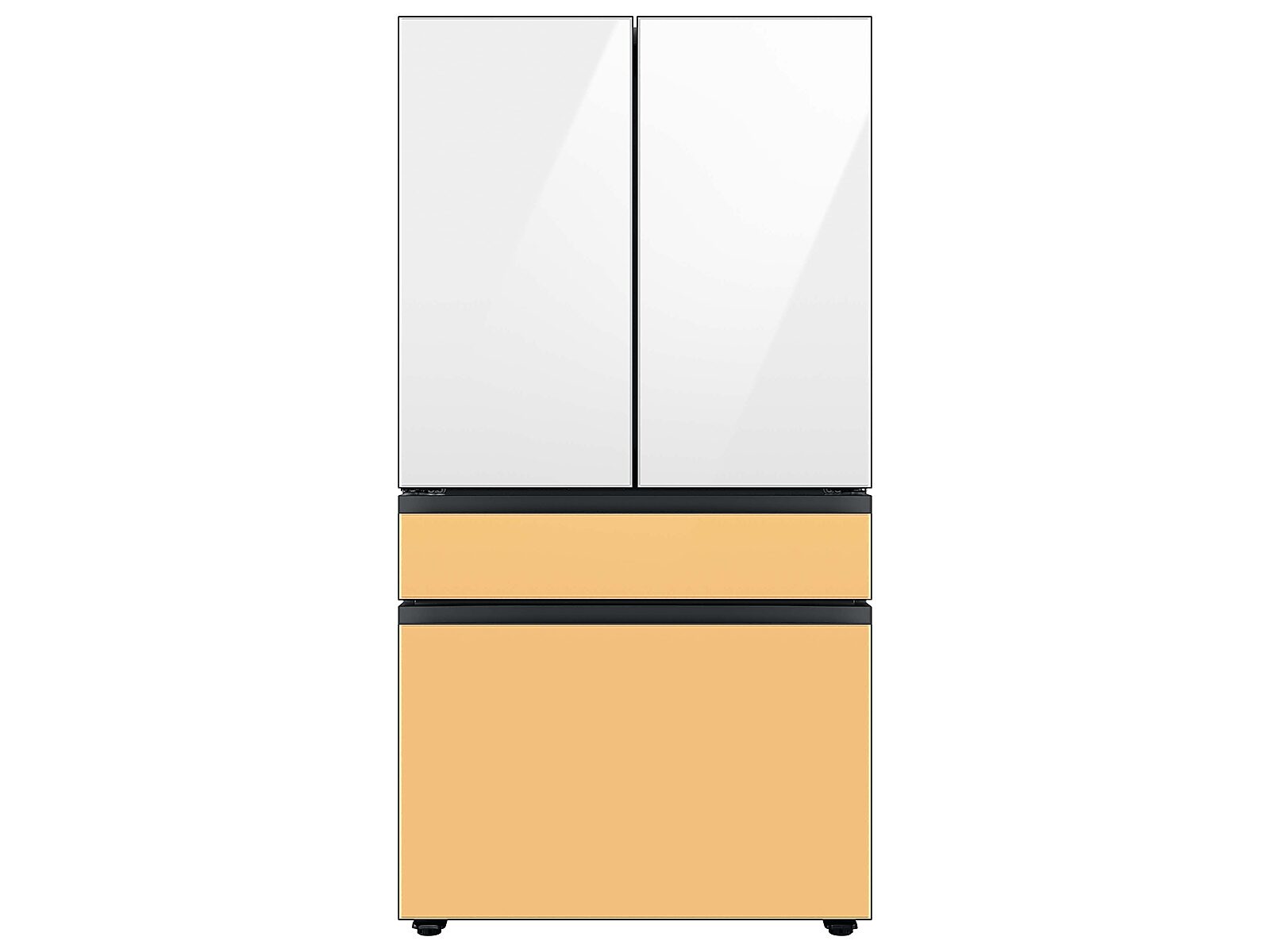 Bespoke 4-Door French Door Refrigerator Panel in White Glass - Top Panel(RA-F18DU412/AA)